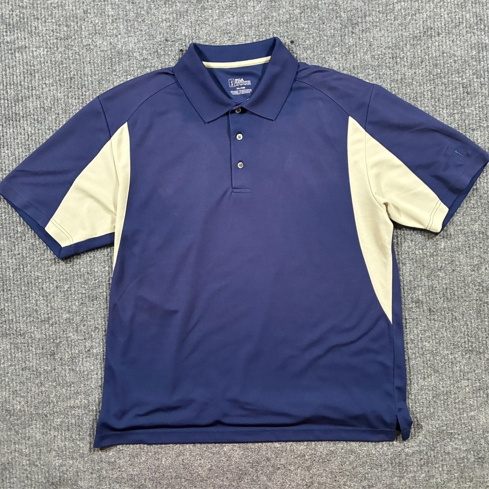 PGA Tour Mens Golf Polo Shirt Size XL Blue Athletic Outdoor Short Sleeve
